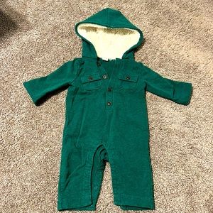 Janie and Jack fur hooded onesie 3-6mo